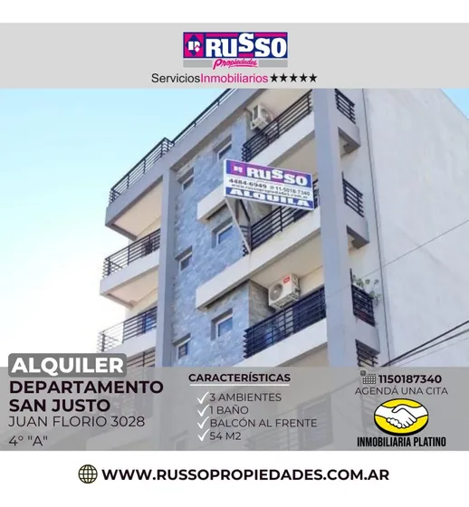Alquiler Departamento 3 Ambientes San Justo