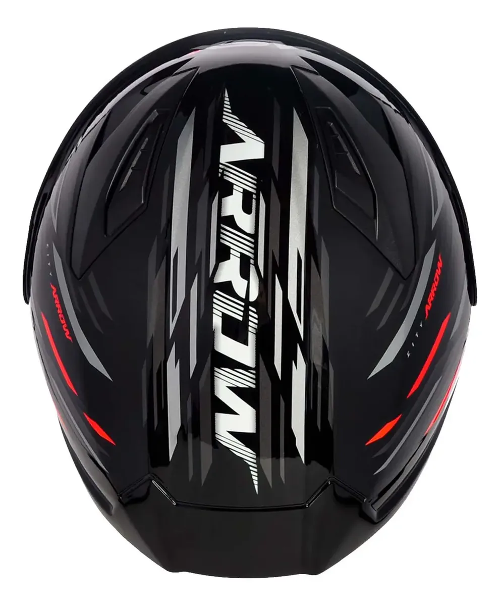 Capacete Moto Fechado Asx City Arrow Preto Grafite Vermelho — foto 8