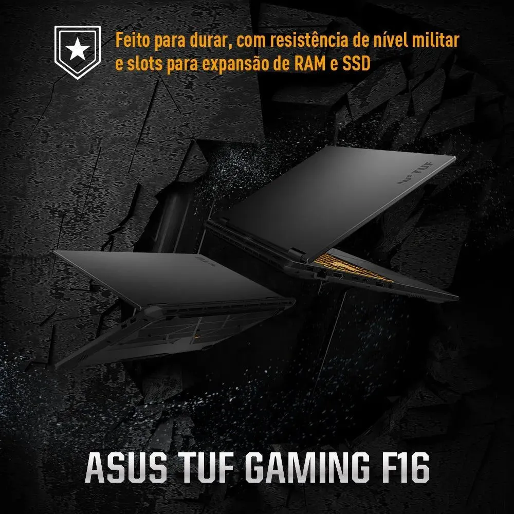 Notebook Asus Tuf Gaming F16 Fx608jmr Nvidia Rtx 5060 Core I7 16gb Ram 512gb Ssd Windows 11 Home Tela De 16  Fhd 165hz Gray - Rv150w Jaeger Gray
