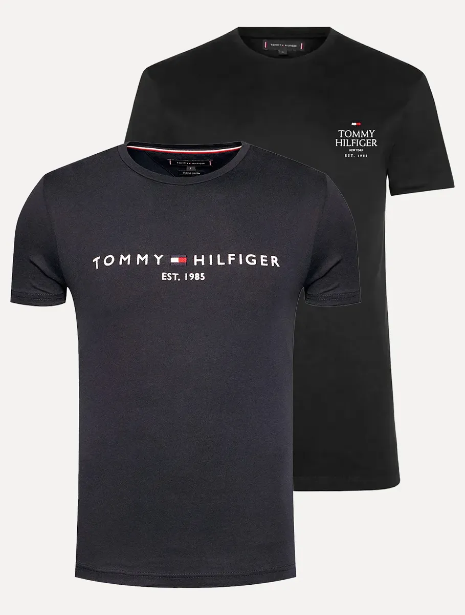 Kit Camisetas Tommy Hilfiger Core/stack Azul Marinho/preta