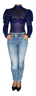 Blusas con manga bombacha transparente sale