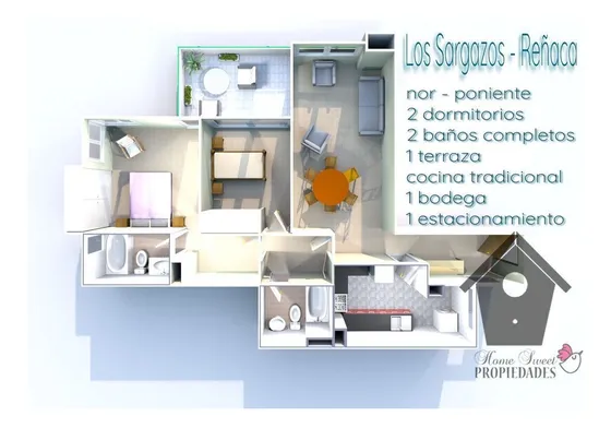Los Sargazos, Reñaca, 2d 2b, 75/87m2