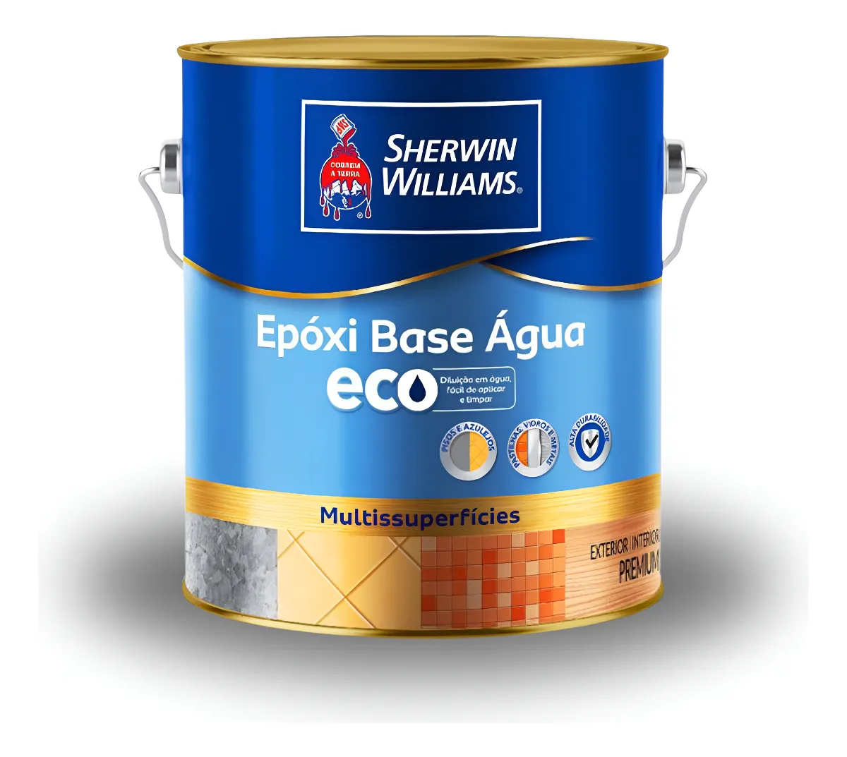 Tinta Epóxi Base De Água Sherwin Williams 3,6 L Cores Cor Cinza-médio 201