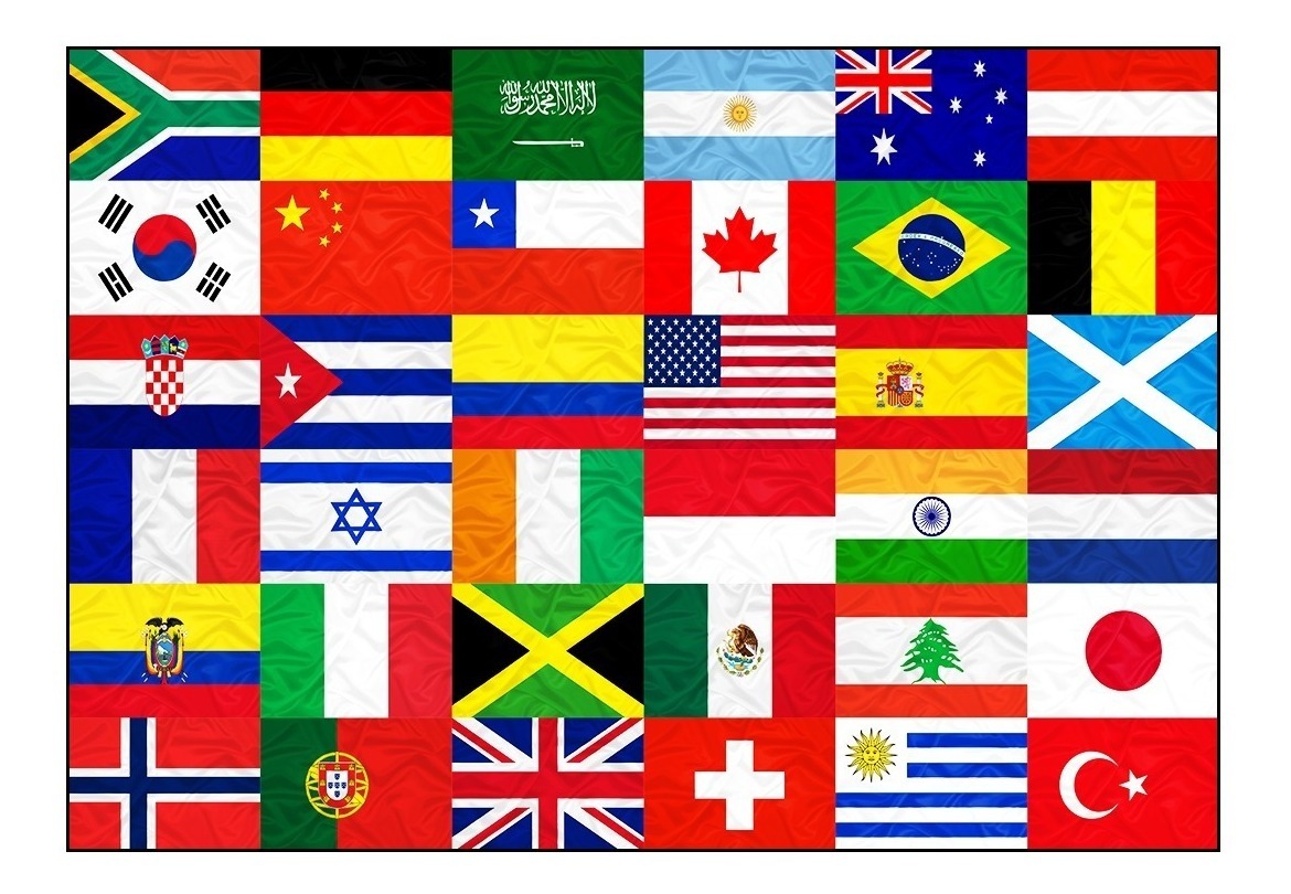 Várias Bandeiras Dos Países Do Mesmo Tamanho Separadas 12x