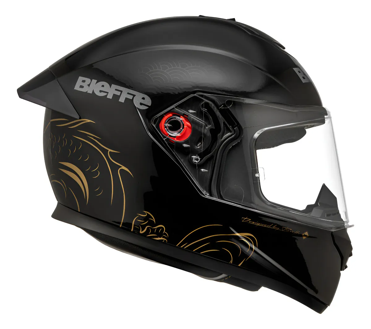 Capacete Moto Fechado Bieffe B12 Imperium Cor Preto Com Dourado Tamanho Do Capacete 56