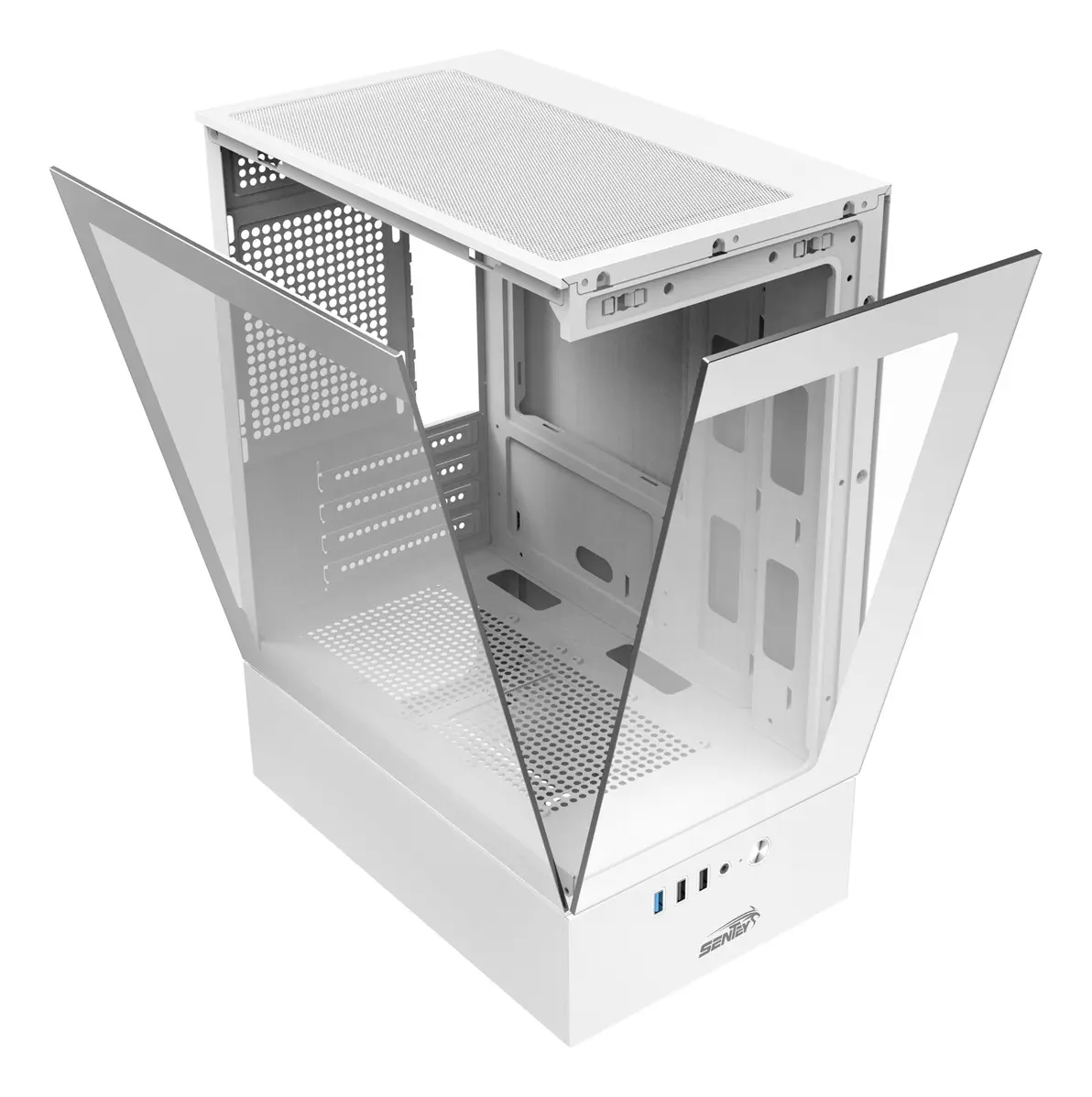 GABINETE SENTEY H10 WHITE VIDRIO TEMPLADO