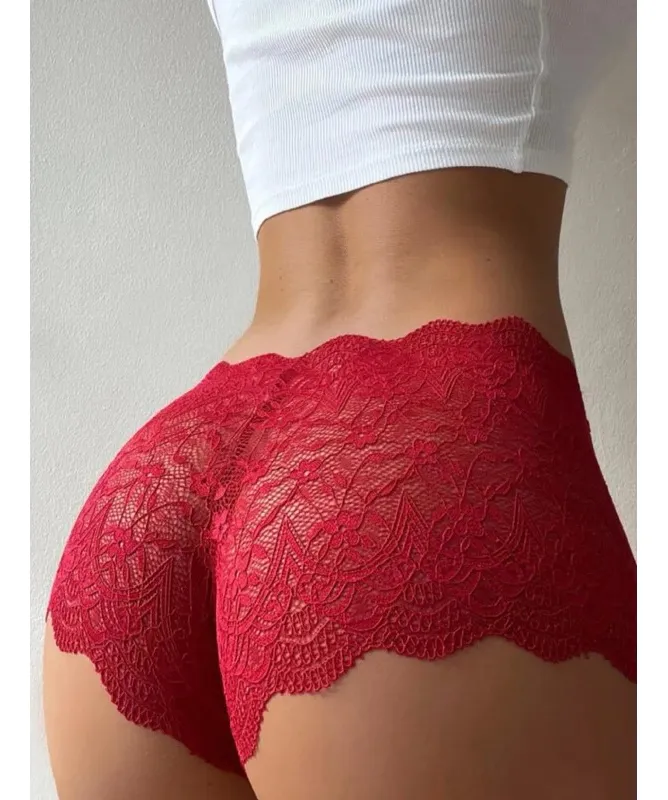 Kit 10 Calcinhas De Renda Premium Caleçon Lingerie Shortinho