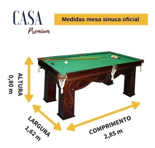 Tamanho De Mesa De Sinuca Capa Luxo Mesa Snooker Bilhar Sinuca 2,85 X 1,62m Oficial | Frete grátis