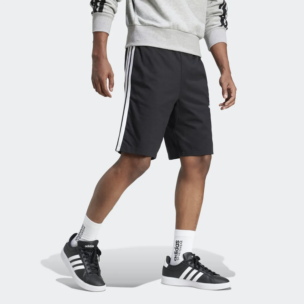 Shorts Masculino Malha Essential Três Listras adidas