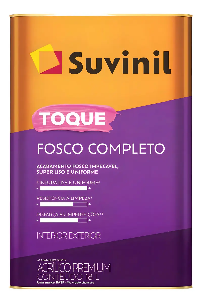Tinta Acrílica Suvinil Fosco Branco 18L Alta Cobertura 150m²