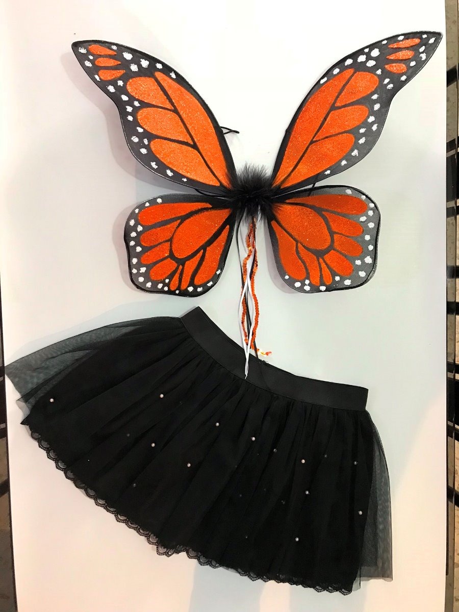 Disfraz De Mariposa Monarca Alas Y Tutu Antenas Niña Mujer | Envío gratis