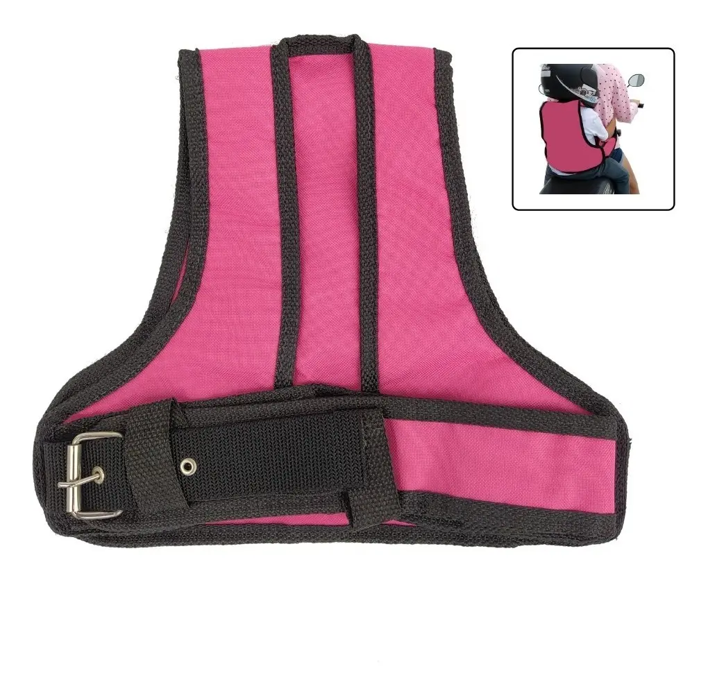 Colete Cinto Segurança Infantil Feminino Rosa Para Moto