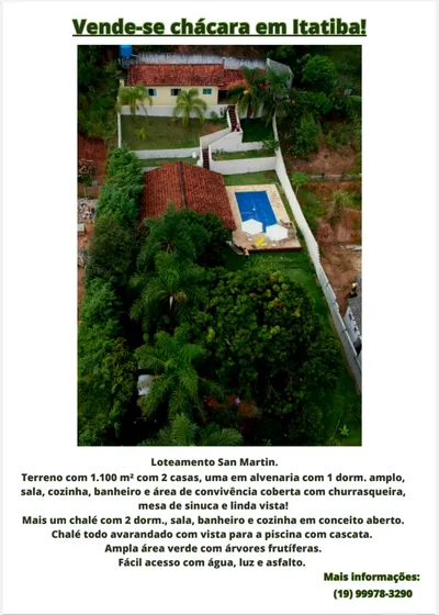 Vende-se Chácara No San Martin 1 Em Itatiba Sp