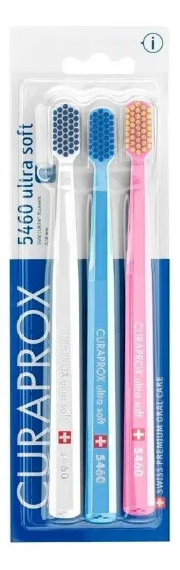 Escova dental ultramacia Curaprox Trio 3 unidades cores sortidas