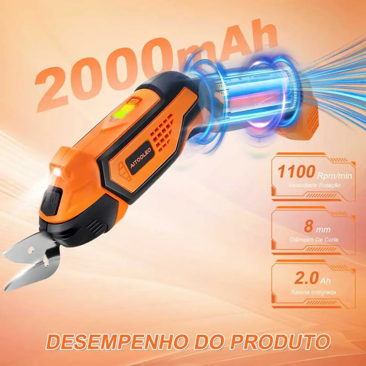 Tesoura Elétrica Sem Fio Aitoolzo para Tecidos Papelão — foto 8