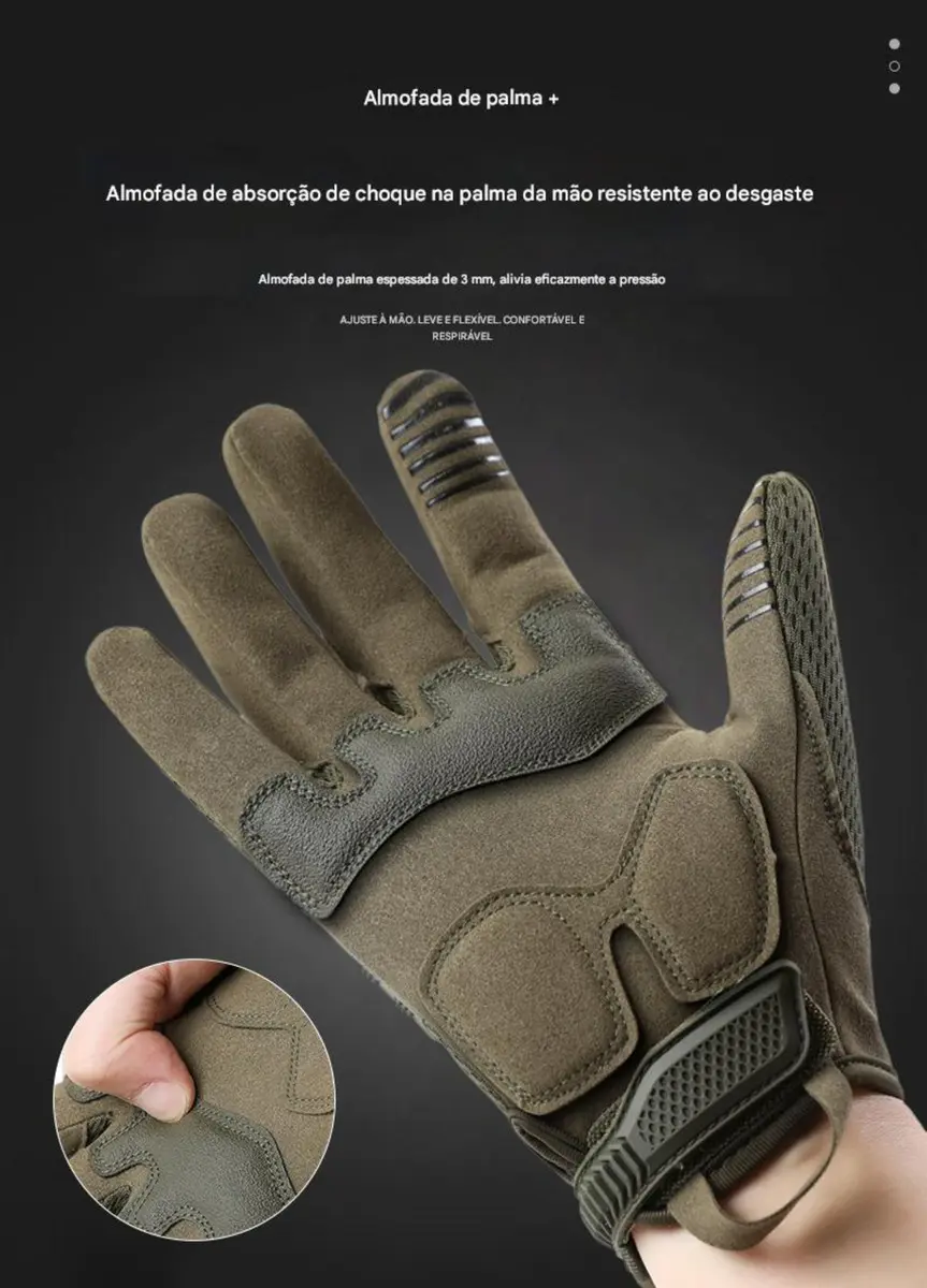 Luva Tática Completa Touch Antiderrapante P/ Moto E Trilhas — foto 5