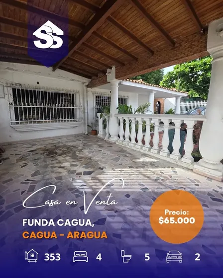 En Venta Casa 4 Hab. 3 Baños. Anexo Independiente Con 2 Baños, Entrada Independiente. Funda Cagua (calle Cerrada) Cagua.