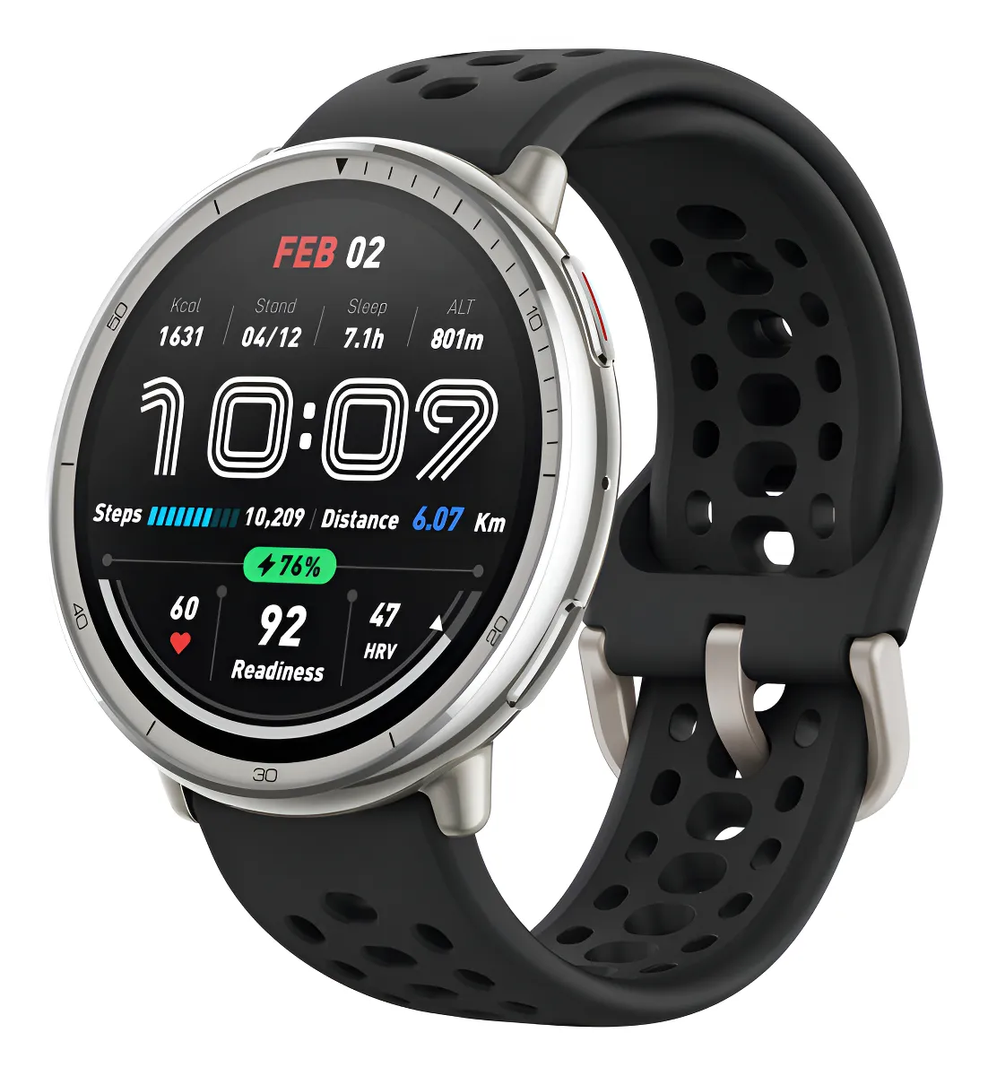 Relógio inteligente Amazfit Active 2 Amoled 1.32 Gps, redondo, Bluetooth, 160 modos esportivos, relógio inteligente preto