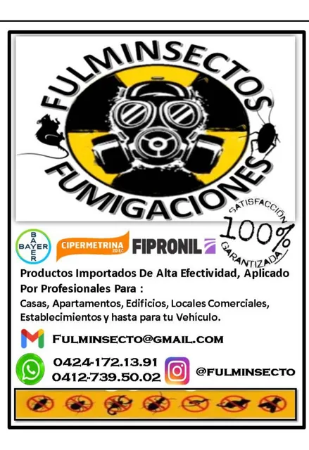 Fumigacion Contra Todo Tipo De Plagas Chinches