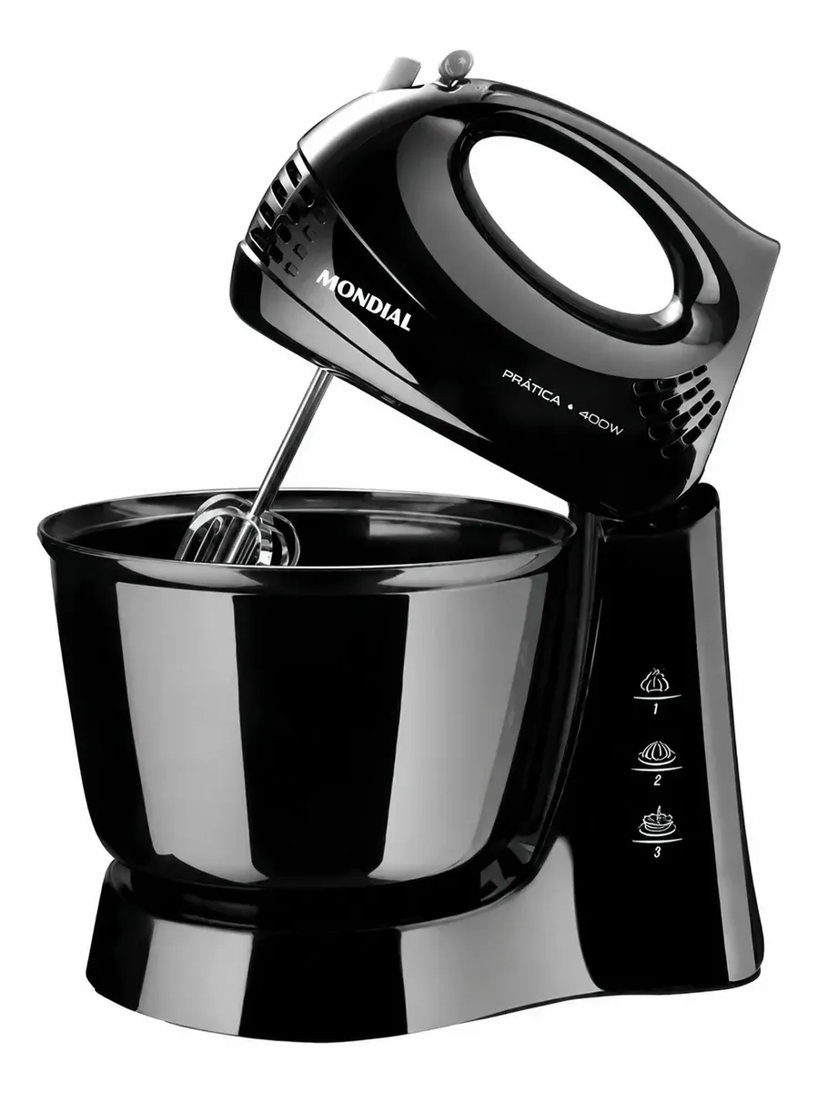 Batedeira Mondial Preta 400W Prática B-44-B