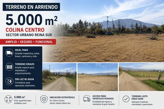 Arriendo Terreno - Sitio 5000mts Colina