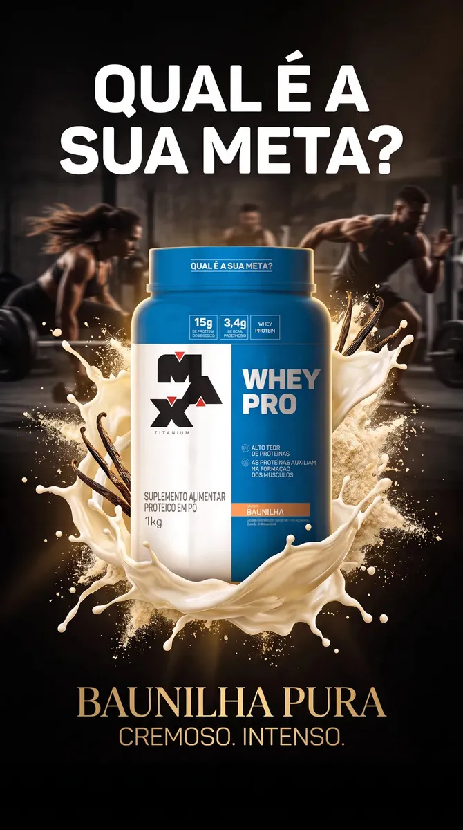 Proteína Max Titanium Whey Pro Concetrado em pó sabor Baunilha x 1kg — foto 4