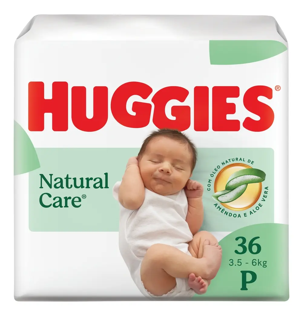 Huggies Fralda Descartável Premium Natural Care P 36 Unidades