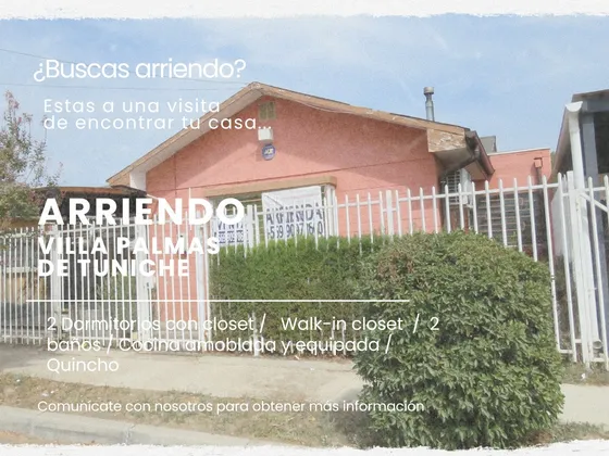 Arriendo Villa Palmas De Tuniche-  Rancagua