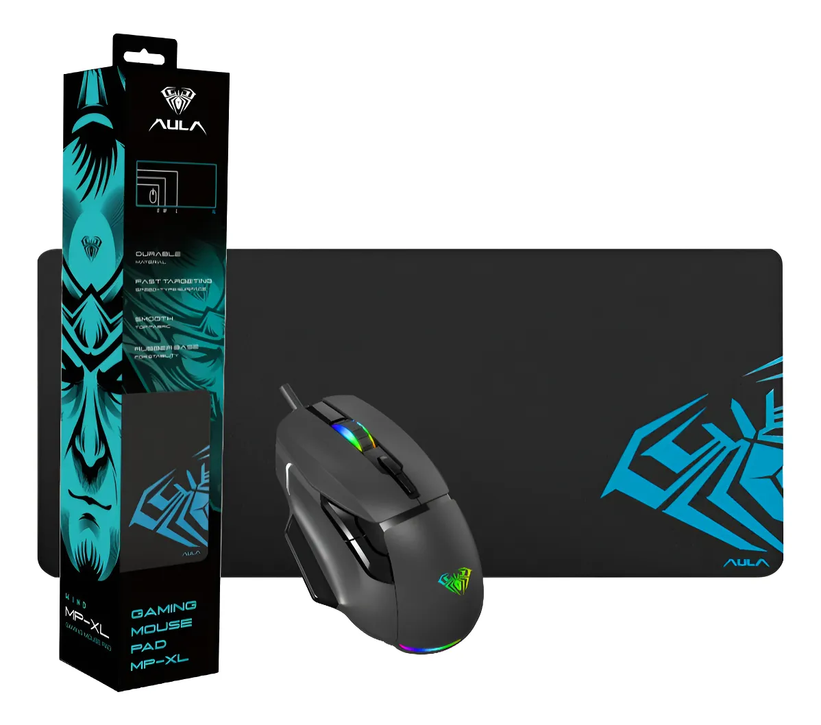 COMBO AULA MOUSE F815 NEGRO + MOUSEPAD