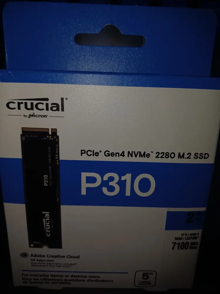 SSD 2TB M.2 2280 NVMe PCIe Gen4 Crucial P310 Velocidade de Leitura