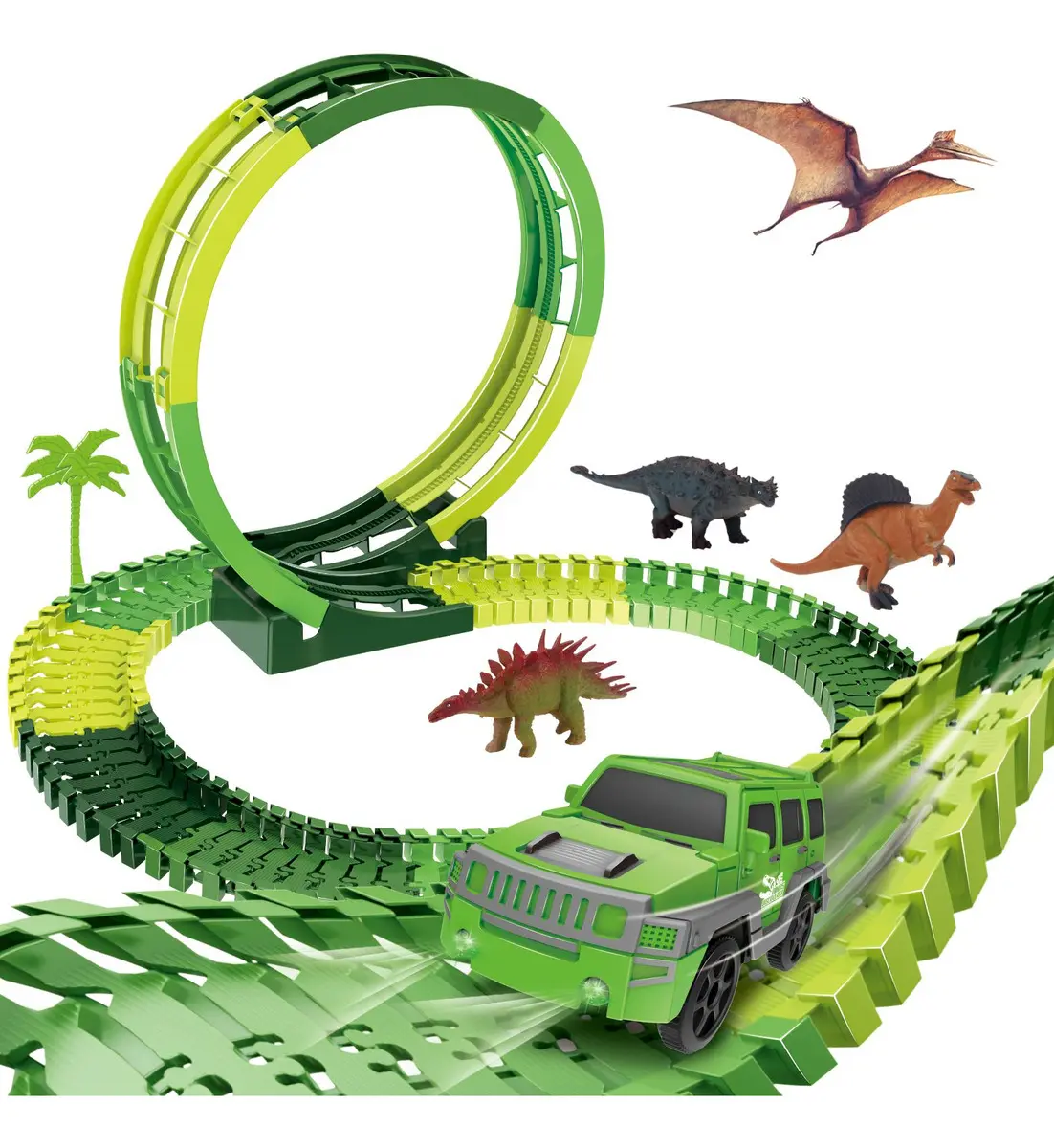 Pista Carrinho Dinossauro Looping Radical Som Luz 92 Peças