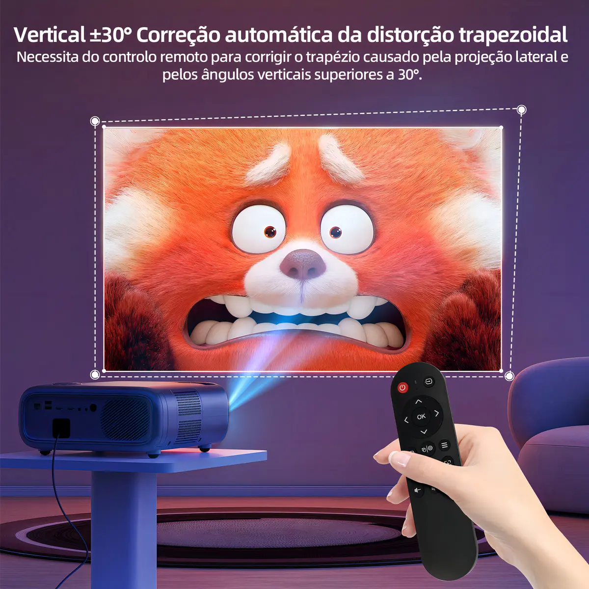 Projetor Bettdow Ac1053 Android 4k Uhd Wifi 22000lm 1080p Cinza 127/220v