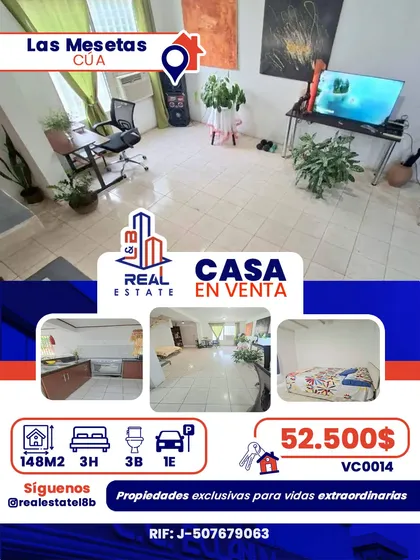 Townhouse En Venta Res. Las Mesetas / Cúa