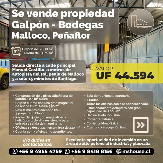 Bodega En Venta En Peñaflor