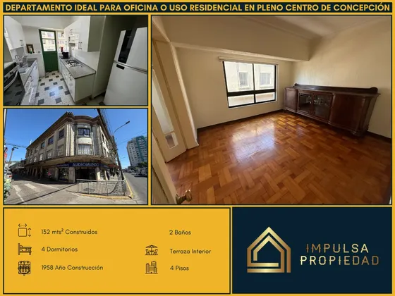 Depto. 132 M2 En Centro De Concepción, Uso Residencial