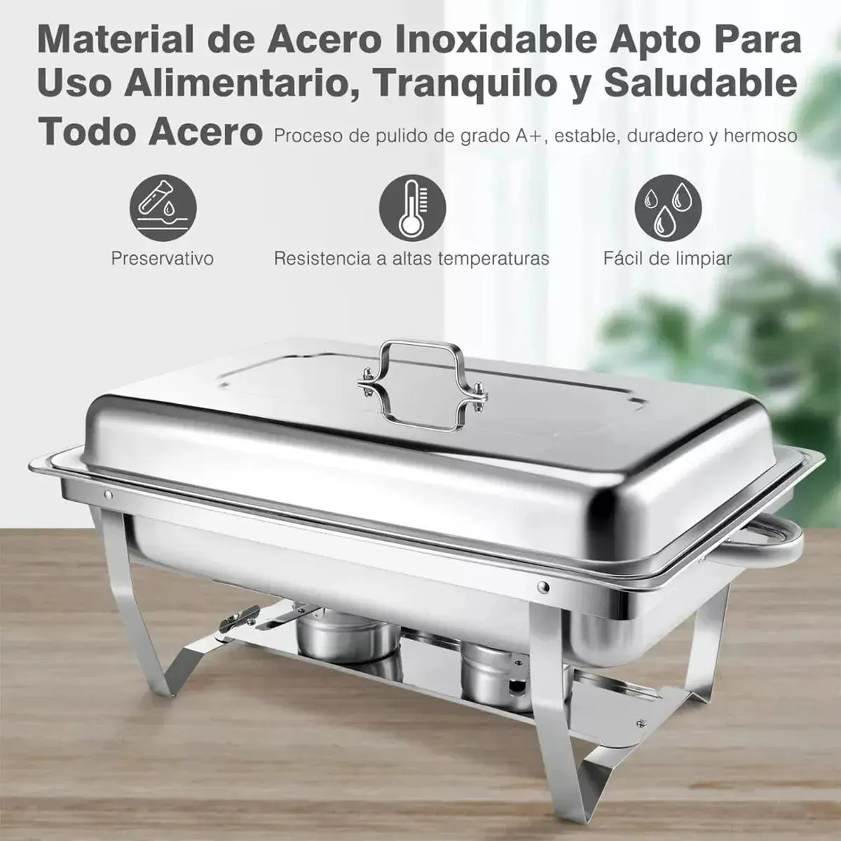 Rechaud para Buffet em Aço Inoxidável com 3 Cubas — foto 5