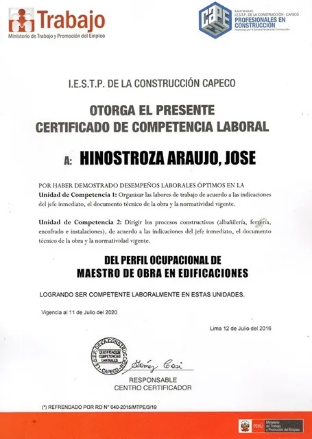Maestro Albañil / Maestro De Obra