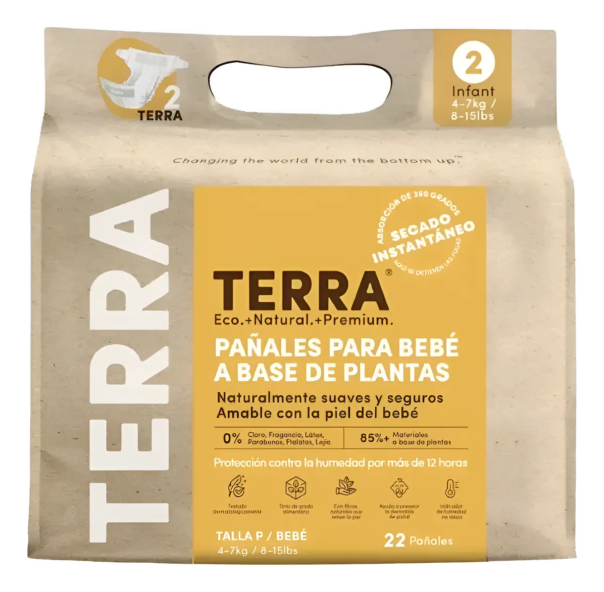 Pañales Terra Eco Biodegradables Desechables Talla P