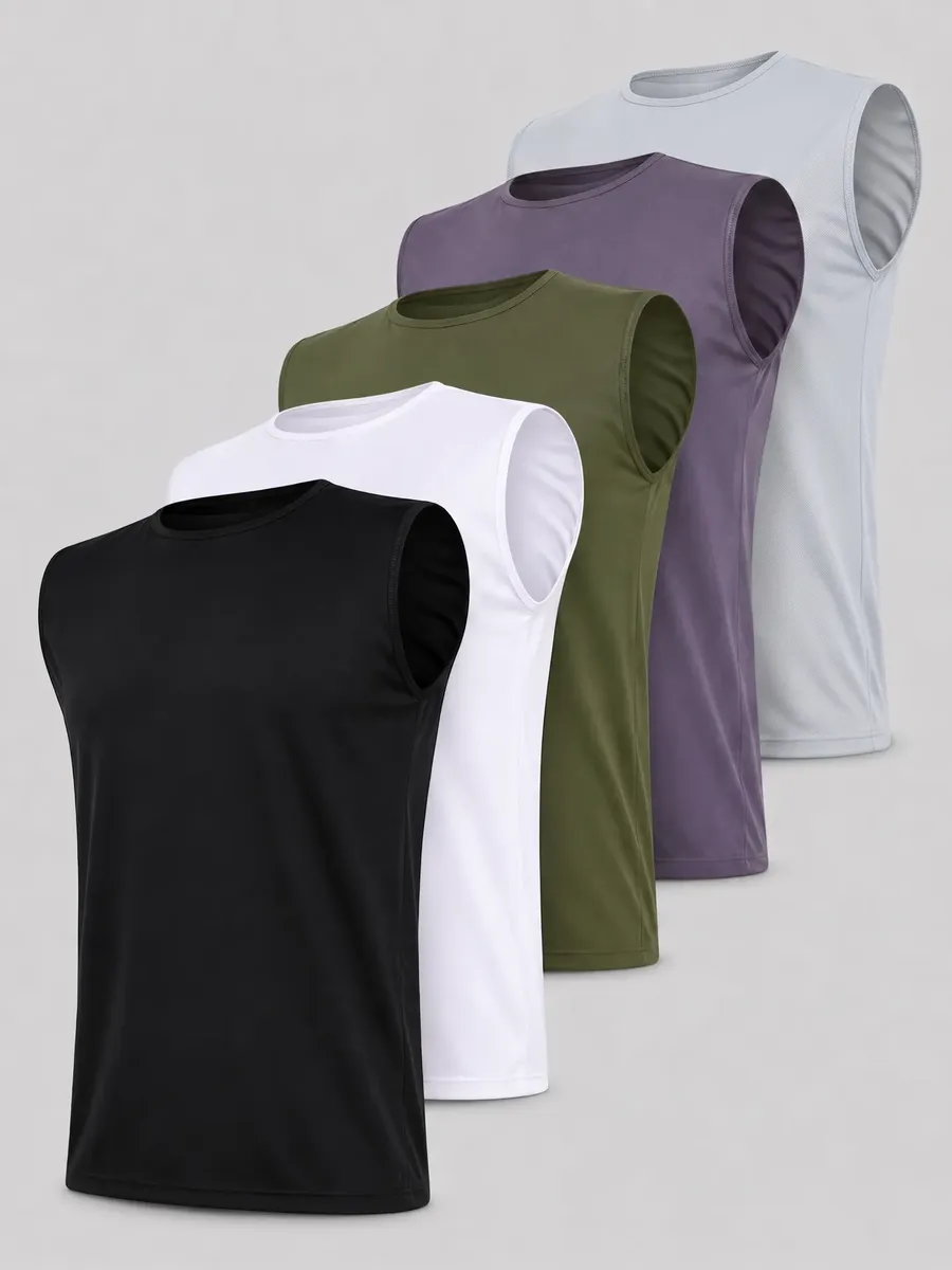 Kit 5 Regata Masculina Dry Fit Cavada Machão