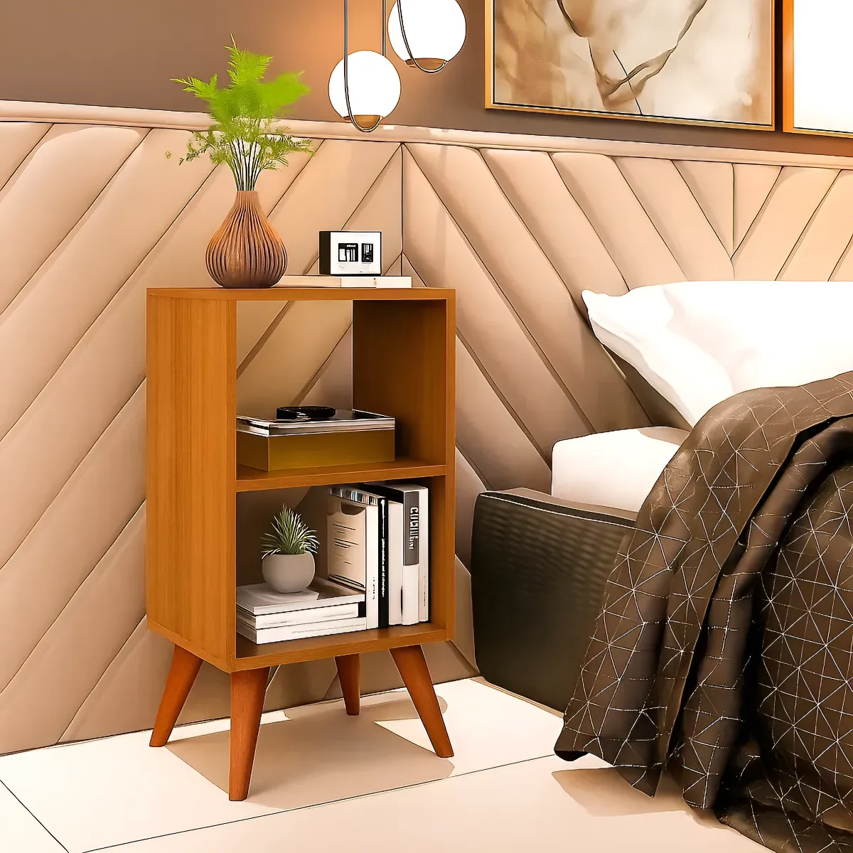 Mesa De Cabeceira Criado Retro Cama Quarto Suite Cor Branca