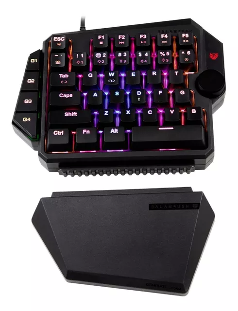 Teclado gamer HXSJ V100 color negro con luz rainbow Nuevo