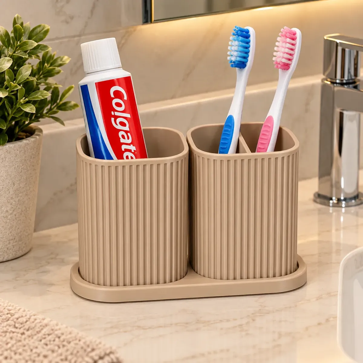 Porta Escova De Dentes E Creme Dental Organizador Banheiro
