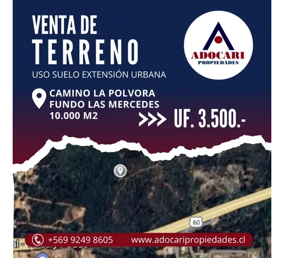 Curauma / Camino La Polvora / Fundo Las Mercedes / 10.000 M2