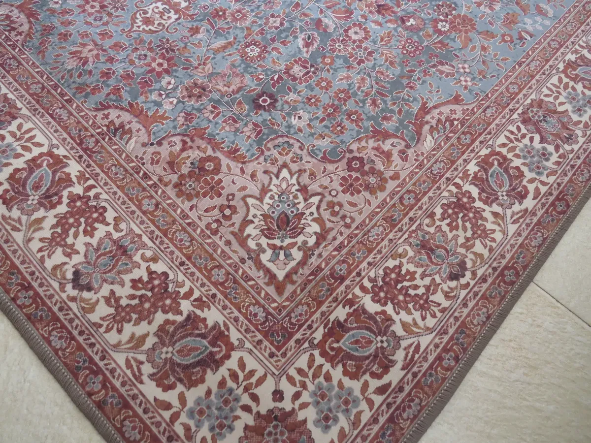 Passadeira Antiderrapante  66x180
Floral vintage boho romantico  persa azul étnico