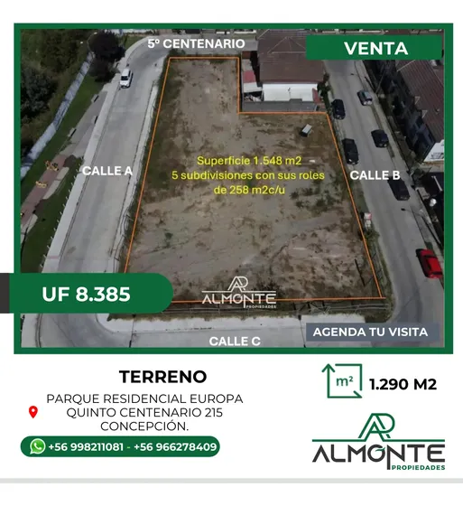 Terrenos A La Venta En Calle Quinto Centenario Concepcion