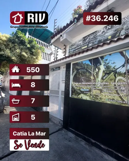 Venta- Quinta De Dos Pisos Ubicada En Catia La Mar, Estado La Guaira.