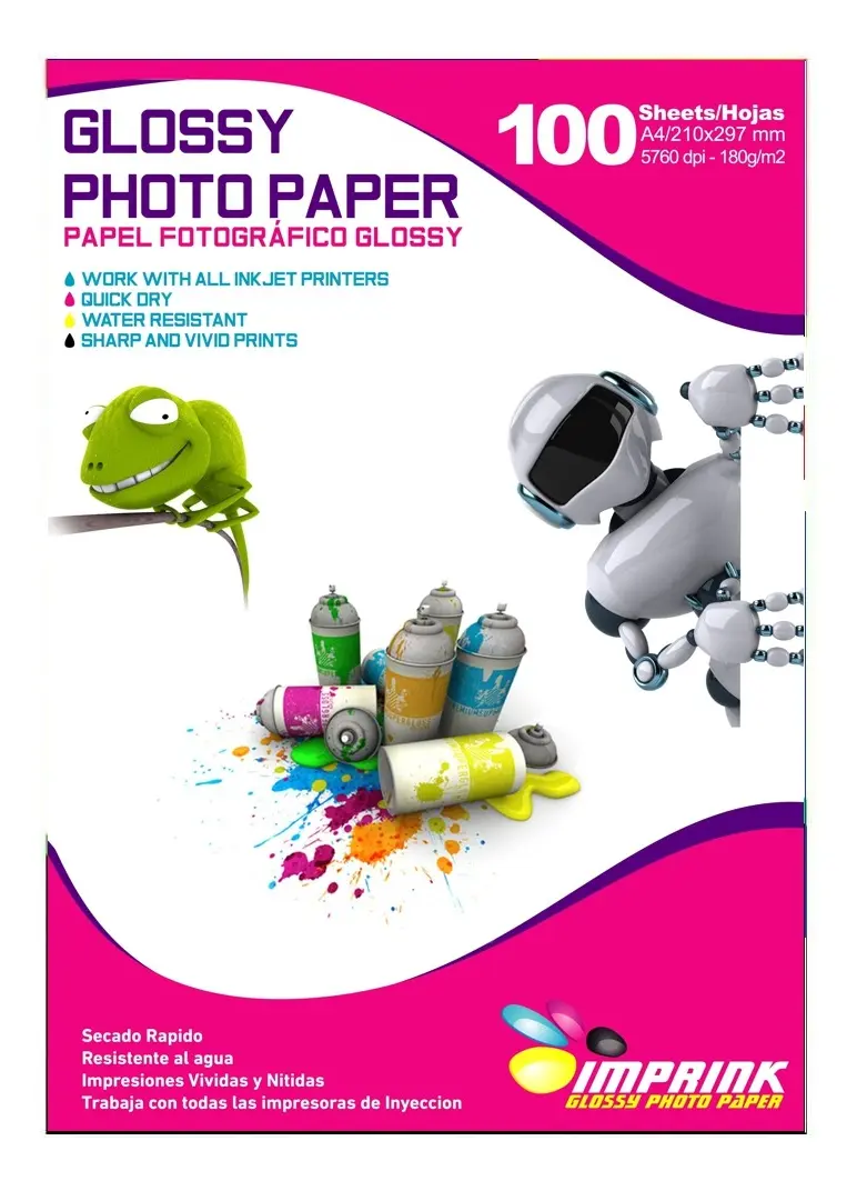 Resma de papel de foto brillante A4