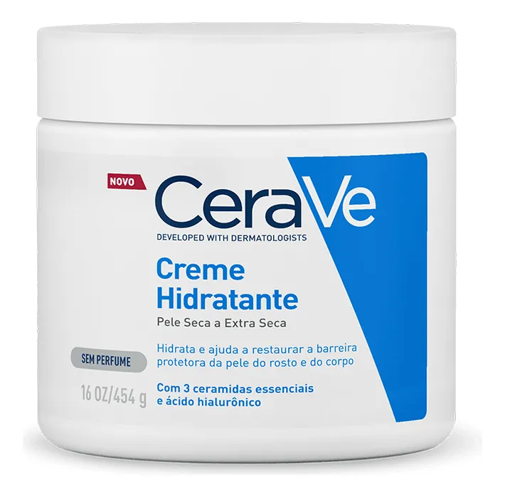 Creme Hidratante Corporal, para Pele Seca a Extra Seca, com 3 Ceramidas Essenciais e Ácido Hialurônico, Hidratação Profunda e Duradoura, Tecnologia MVE, Sem Perfume, CeraVe, 454g