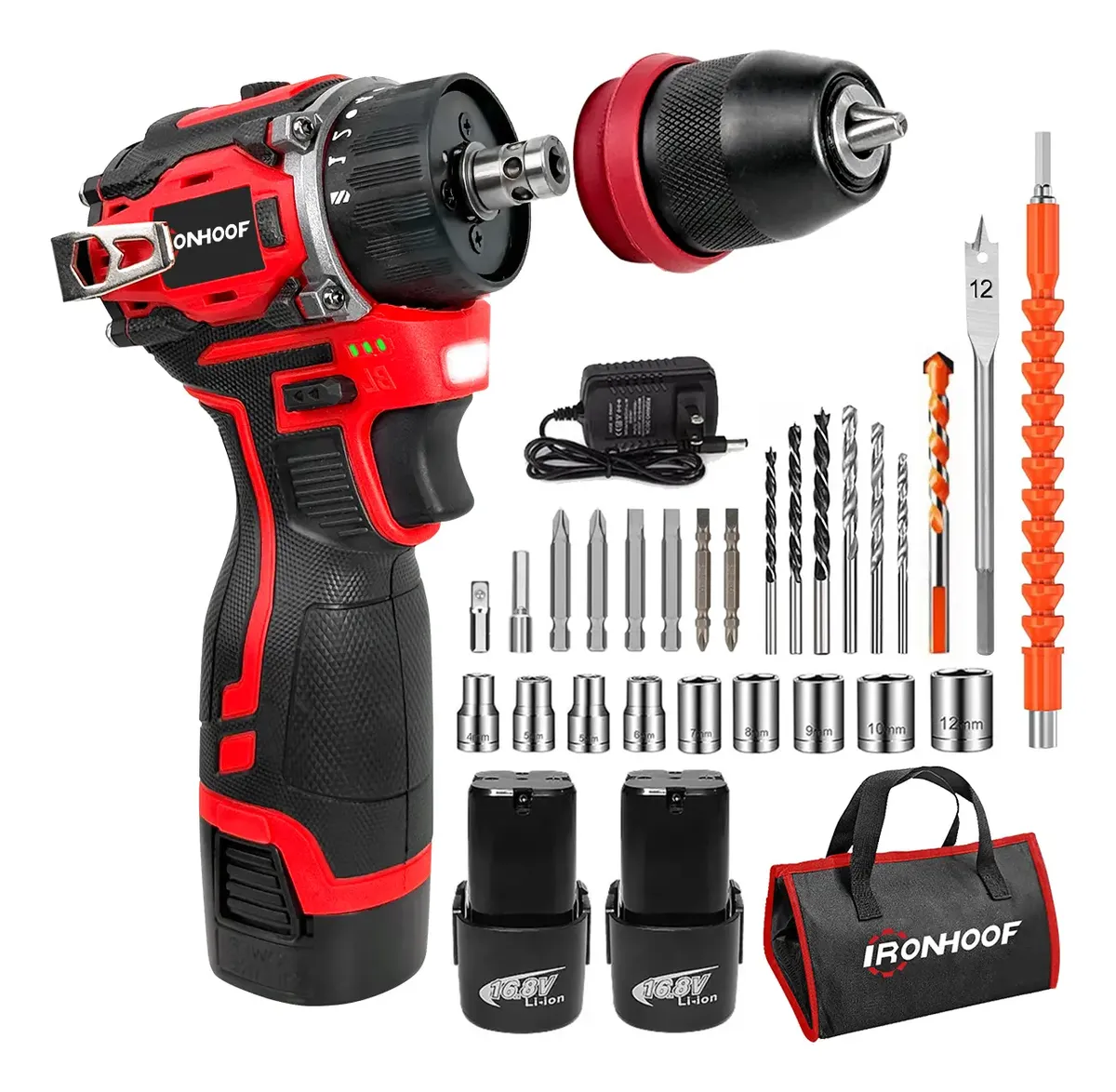 Furadeira E Parafusadeira Eletrica Brushless 2 Bateria