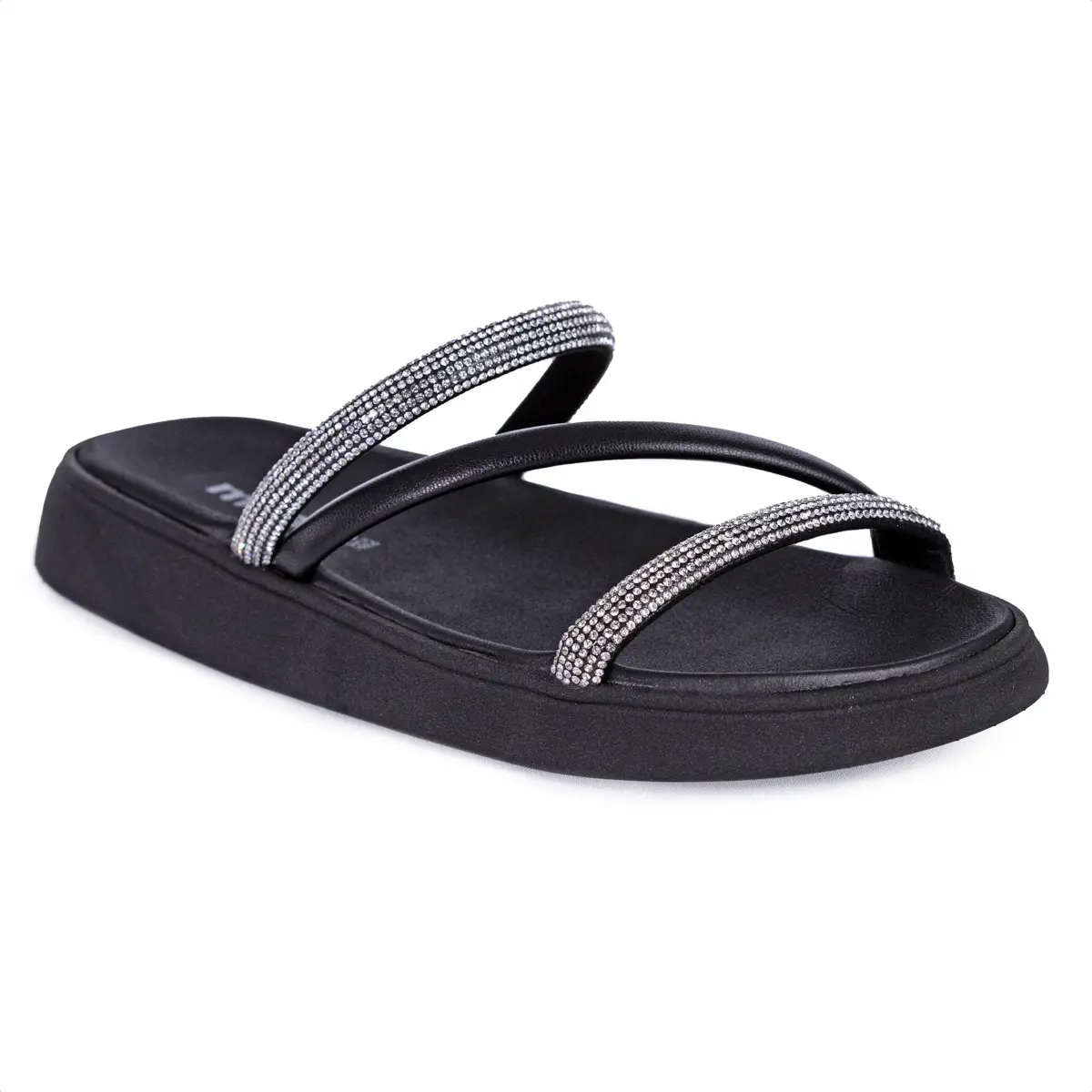 Sandalia Papete Moleca Feminina Tiras Strass Macia Original